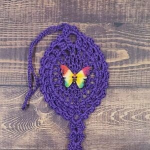 Rainbow Butterfly on Purple Flutter Charm