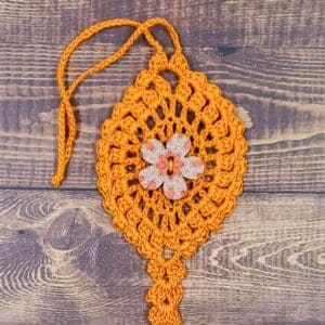 Vintage Flower on Orange Bloom Charm