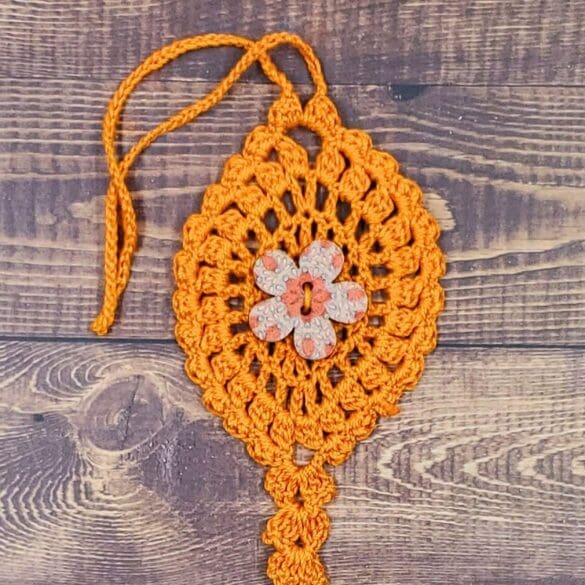 Vintage Flower on Orange Bloom Charm