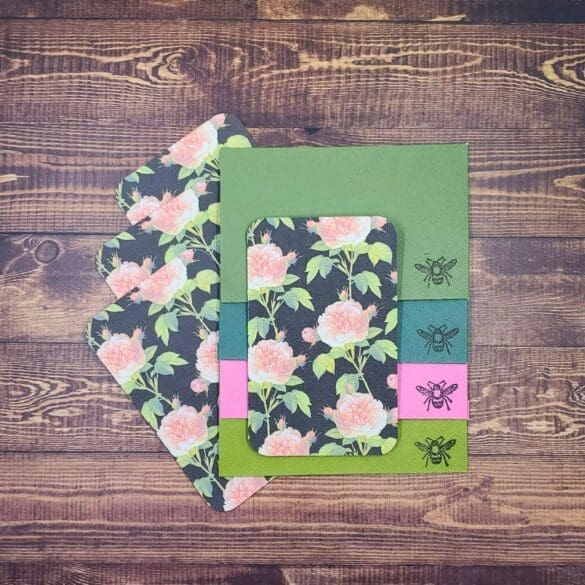 Roses Design Handmade Card & Envelope Set