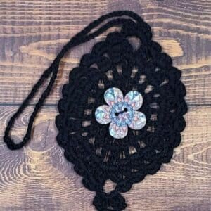 Burst Flower on Black Bloom Charm