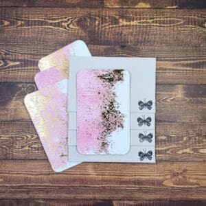 Pink with Metallic Accents Design Handmade Card & Envelope Set