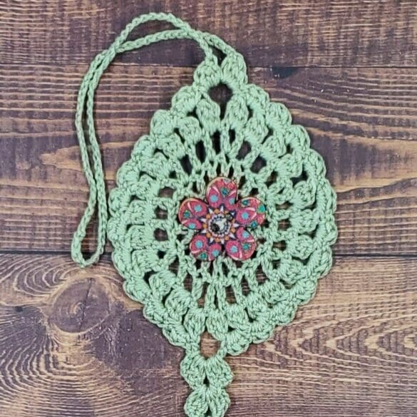 Geometric Flower on Sage Green Bloom Charm