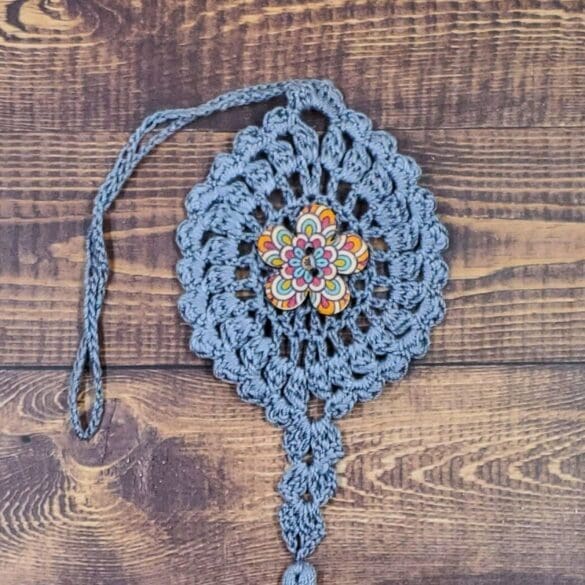 Vintage Flower on Gray Bloom Charm
