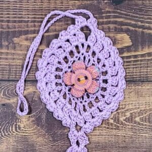 Pink Sunburst Flower on Pastel Purple Bloom Charm