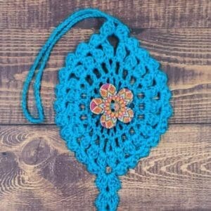 Southwest Pink Flower on Turquoise Bloom Charm