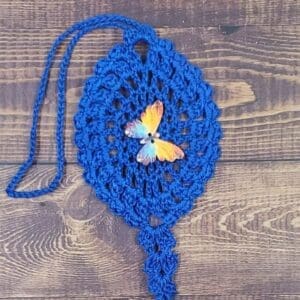 Watercolor Rainbow Butterfly on Royal Blue Flutter Charm