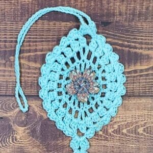 Burst Flower on Pastel Teal Bloom Charm