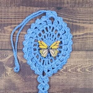 Yellow Butterfly on Cornflower Blue Flutter Charm