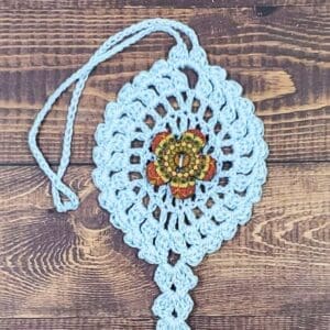 Sunburst Flower on Pastel Blue Bloom Charm