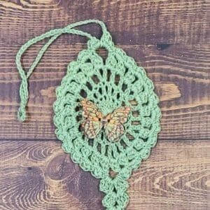 Mint Chocolate Butterfly on Sage Green Flutter Charm