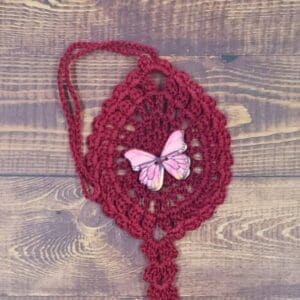 Pink Butterfly on Burgundy Flutter Charm