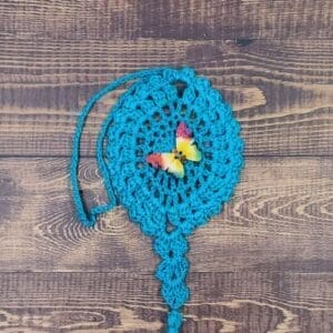 Rainbow Butterfly on Teal Flutter Charm