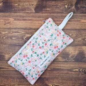 Ditzy Pink Garden Utility Zip Pouch