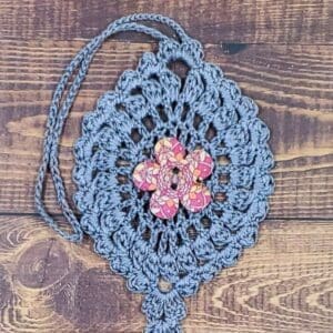 Magenta Mandala Flower on Gray Bloom Charm
