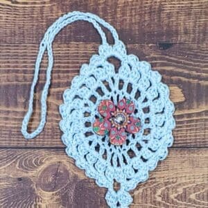 Geometric Flower on Pastel Blue Bloom Charm