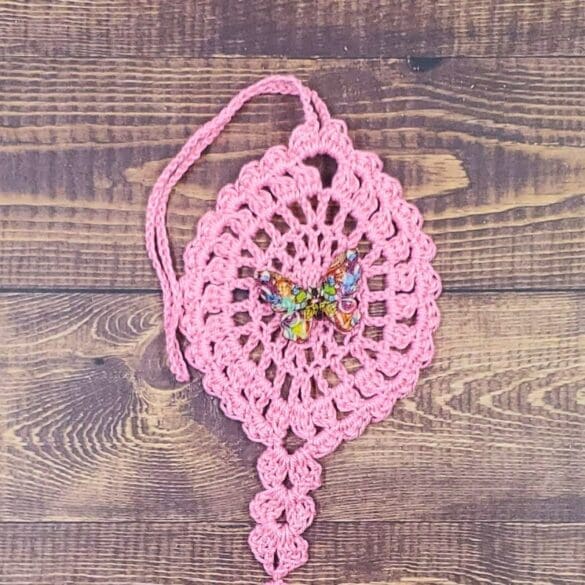 Mosaic Butterfly on Pastel Pink Flutter Charm