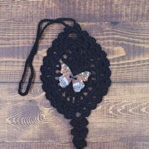 Woodland Butterfly on Black Flutter Charm