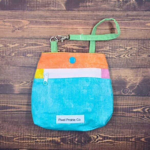Happy Chaos Large Tag-Along Pouch Teal