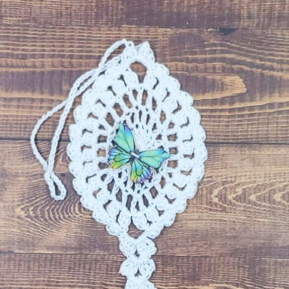 Peacock Butterfly on White Flutter Charm