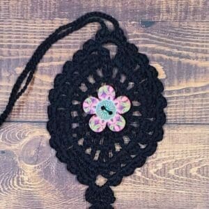 Trippy Flower on Black Bloom Charm