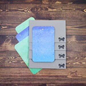 Blue and Green Watercolor Design Handmade Card & Envelope Set