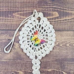 Rainbow Butterfly on Natural Flutter Charm