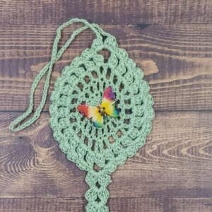 Rainbow Butterfly on Sage Green Flutter Charm