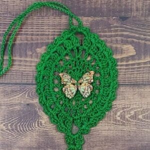 Mint Chocolate Butterfly on Green Flutter Charm