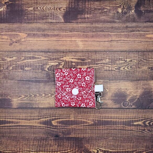 White and Red Earbuds Case