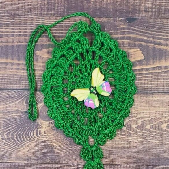 Lime and Magenta Butterfly on Green Flutter Charm