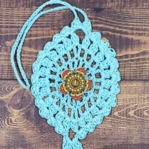 Sunburst Flower on Pastel Teal Bloom Charm