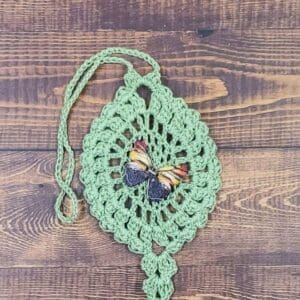 Vintage Butterfly on Sage Green Flutter Charm