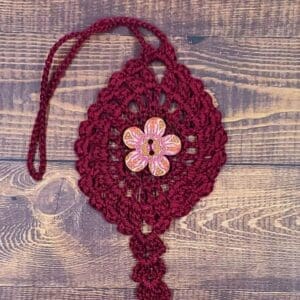 Pink Orchid Flower on Burgundy Bloom Charm