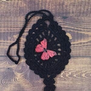 Red Butterfly on Black Flutter Charm