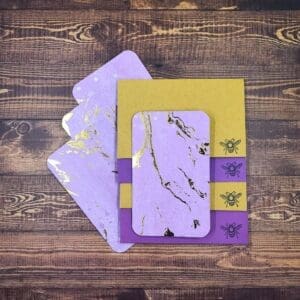 Purple with Metallic Accents Design Handmade Card & Envelope Set