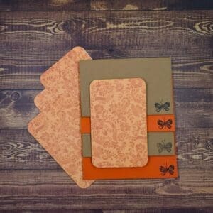 Orange Colored Design Handmade Card & Envelope Set