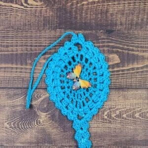 Watercolor Rainbow Butterfly on Turquoise Flutter Charm