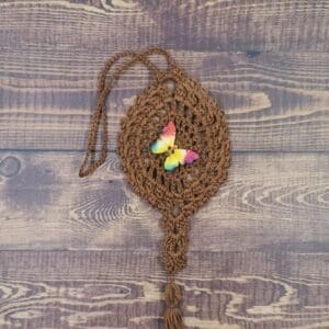 Rainbow Butterfly on Cocoa Flutter Charm