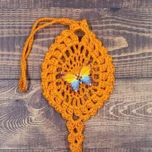 Watercolor Rainbow Butterfly on Orange Flutter Charm