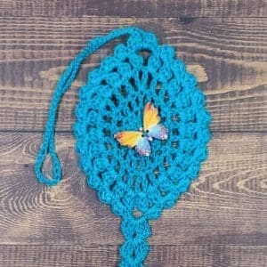 Watercolor Rainbow Butterfly on Teal Flutter Charm