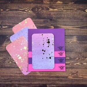Pink & Purple with Metallic Accents Design Handmade Card & Envelope Set