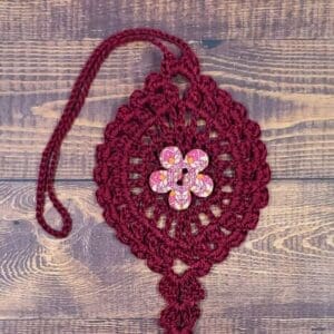 Magenta Mandala Flower on Burgundy Bloom Charm