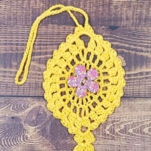 Magenta Mandala Flower on Yellow Bloom Charm