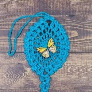 Yellow Butterfly on Teal Flutter Charm
