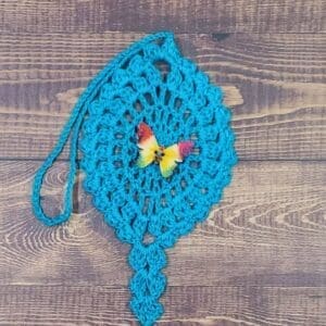 Rainbow Butterfly on Teal Flutter Charm