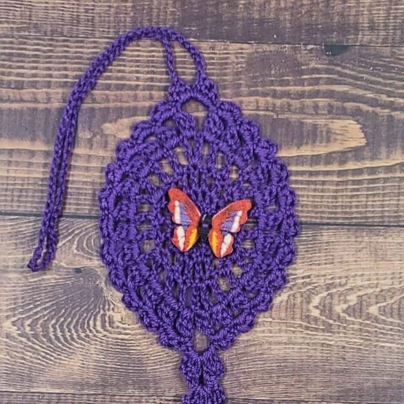 Red Multicolor Butterfly on Purple Flutter Charm