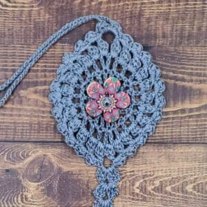 Geometric Flower on Gray Bloom Charm