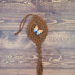 Watercolor Rainbow Butterfly on Cocoa Flutter Charm