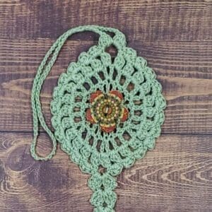 Sunburst Flower on Sage Green Bloom Charm